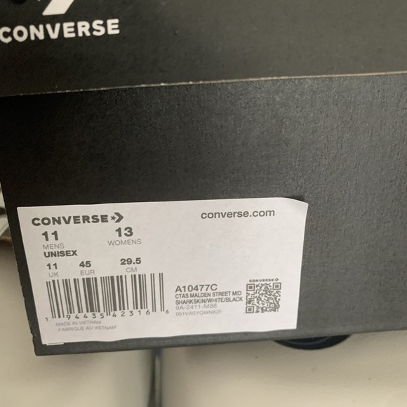 Converse Chuck Taylor All Star Malden Street Sharkskin White Shoes Men's Size 11 - Picture 8 of 8